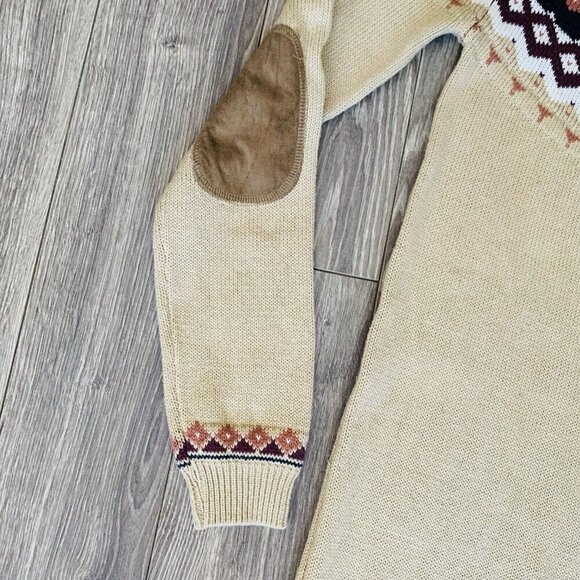 Hooke Knit Sweater Dress Teens Size 14 Long Sleeve Elbow Patches Norway Nordic - Picture 3 of 14